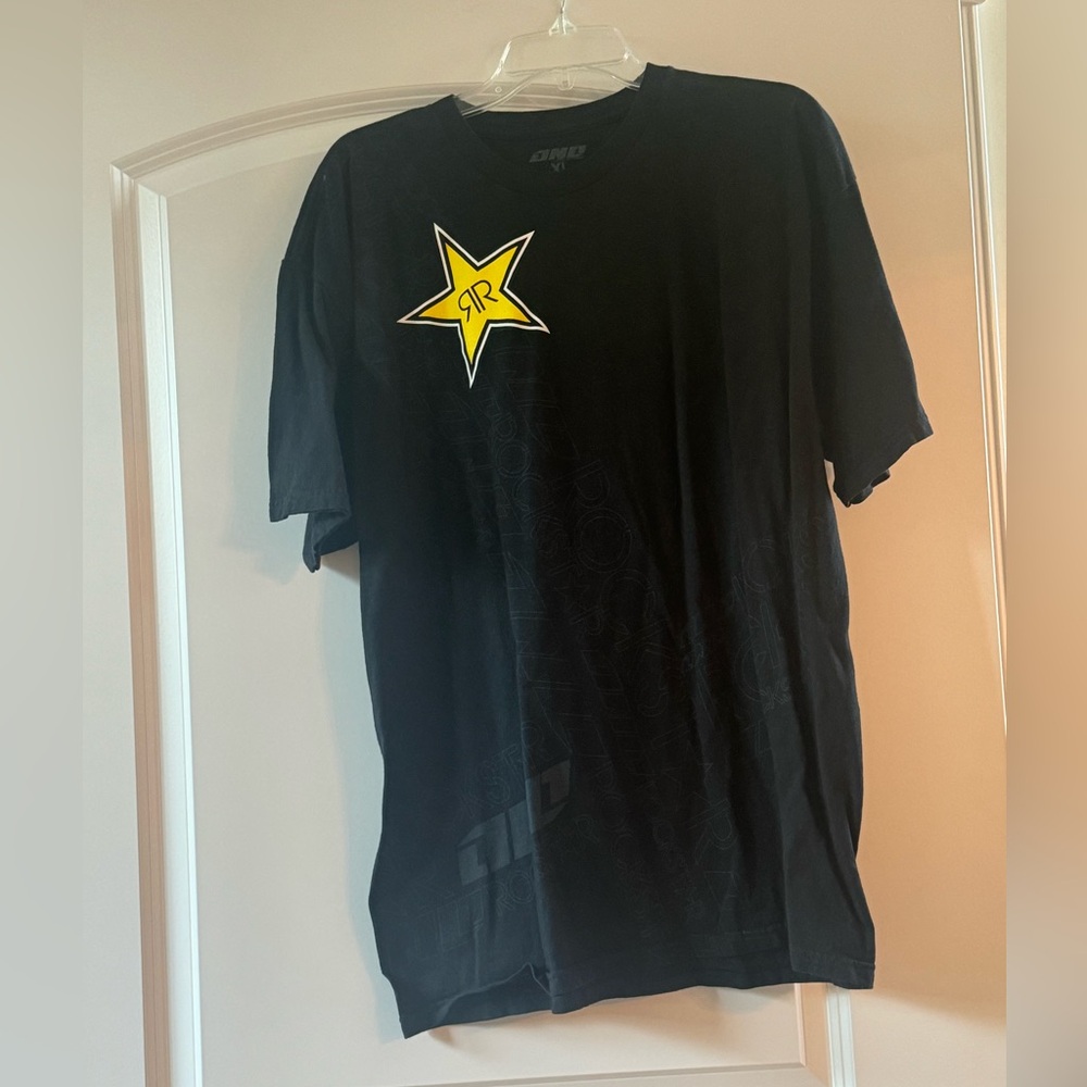 Rockstar Energy Black T-Shirt with Yellow Star
